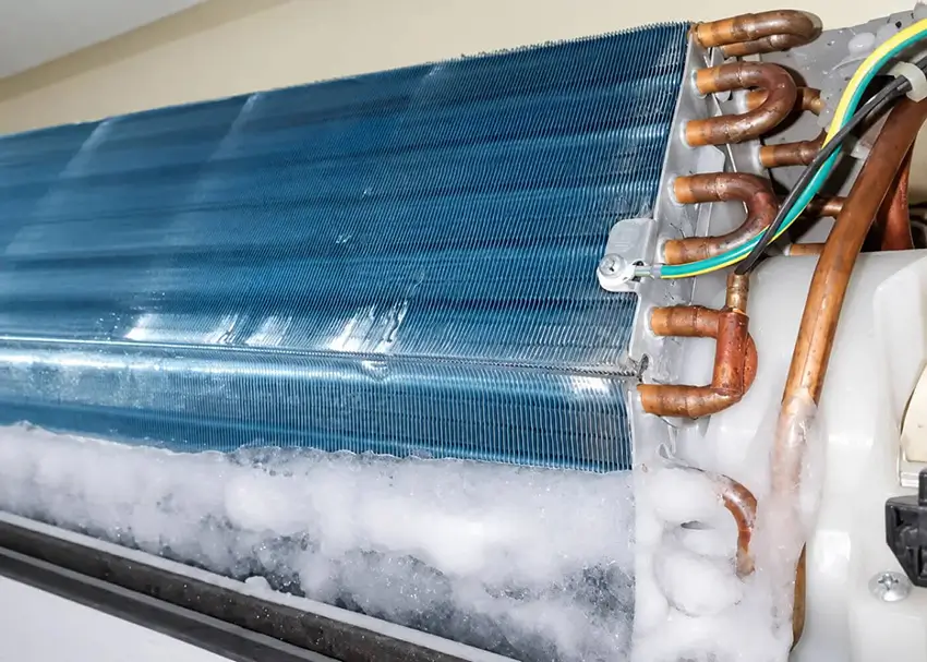 Sửa máy lạnh quận 7 có mặt trong 30 phút, kiểm tra miễn phí Dàn lạnh đóng tuyết gây cản trở luồng khí lạnh