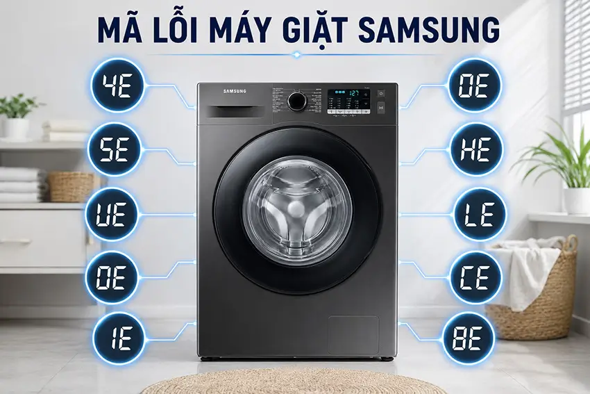 Tổng hợp mã lỗi máy giặt Samsung chi tiết từ A đến Z
