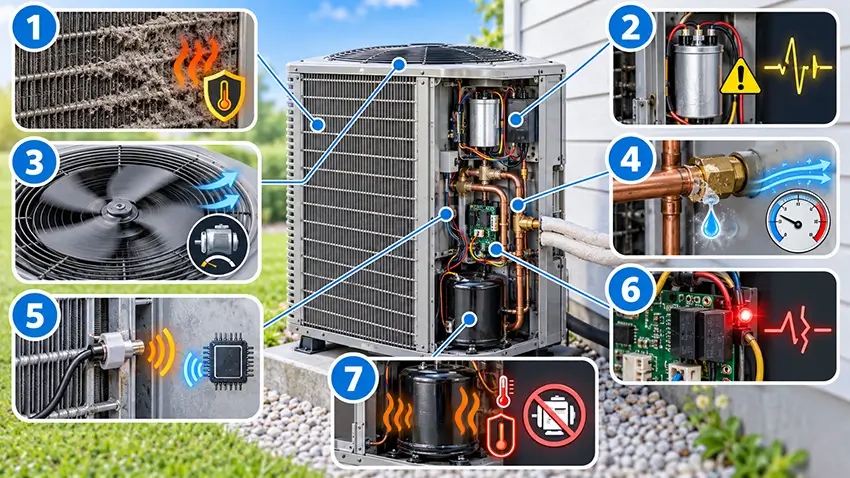 Tổng hợp 7 nguyên nhân khiến cục nóng máy lạnh lúc chạy lúc không
