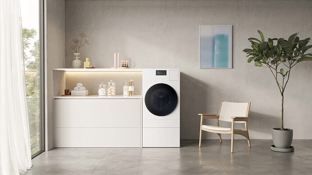 Sản phẩm máy giặt sấy với thiết kế trang nhã mang đến thẩm mỹ cho không gian