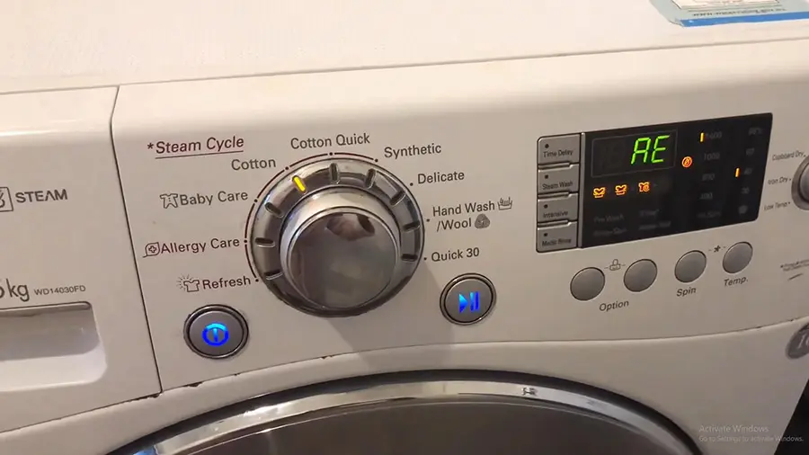 Sửa máy giặt LG cửa ngang báo lỗi AE