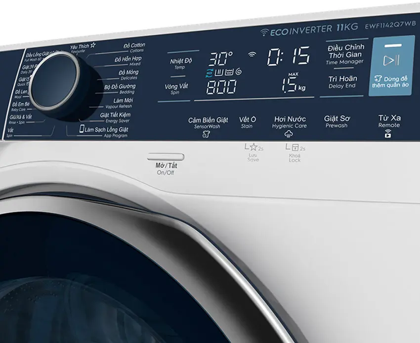 Máy giặt lồng ngang Electrolux với nhiều tính năng hiện đại