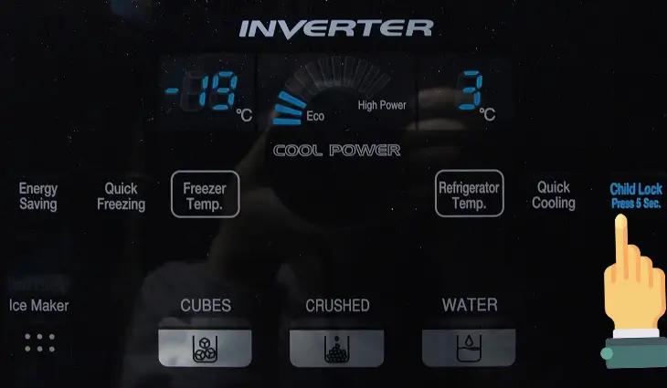 Nhiều mẫu tủ lạnh Inverter đời mới được tích hợp chế độ Child Lock (khóa trẻ em)