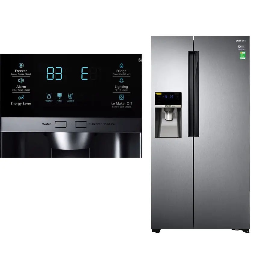 Hướng dẫn cách chỉnh nhiệt độ tủ lạnh Samsung chuẩn nhất Bảng điều khiển tủ lạnh Samsung Inverter Side-by-Side