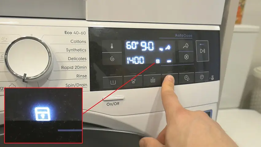 Cách mở khóa máy giặt Electrolux bị lock trong 1 phút