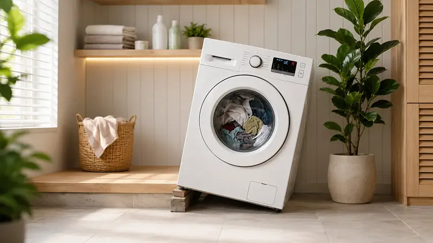 Máy giặt đặt trên nền không bằng phẳng hoặc các chân máy chưa được cân chỉnh