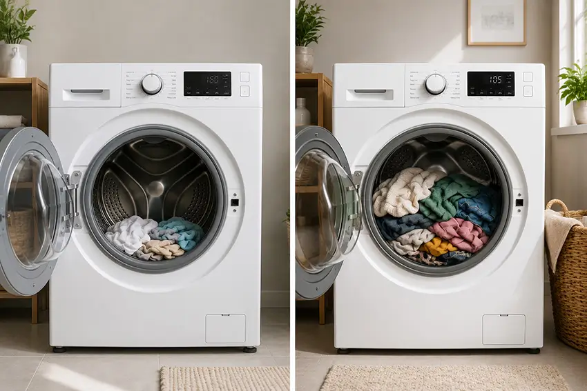 Khối lượng quần áo quá ít hoặc quá nhiều