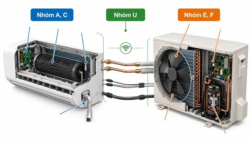 Phân biệt nhóm mã lỗi máy lạnh Daikin