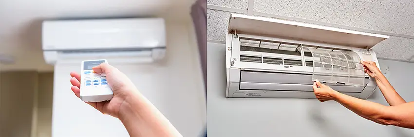 Máy lạnh bị chảy nước phải làm sao? Cách xử lý nhanh tại nhà Tắt nguồn máy lạnh và vệ sinh lưới lọc