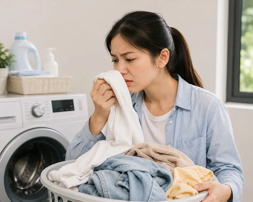 Tại sao quần áo giặt xong vẫn hôi? Nguyên nhân và cách xử lý