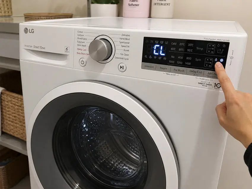 Khi chế độ child lock kích hoạt thì bảng điều khiển sẽ bị khóa