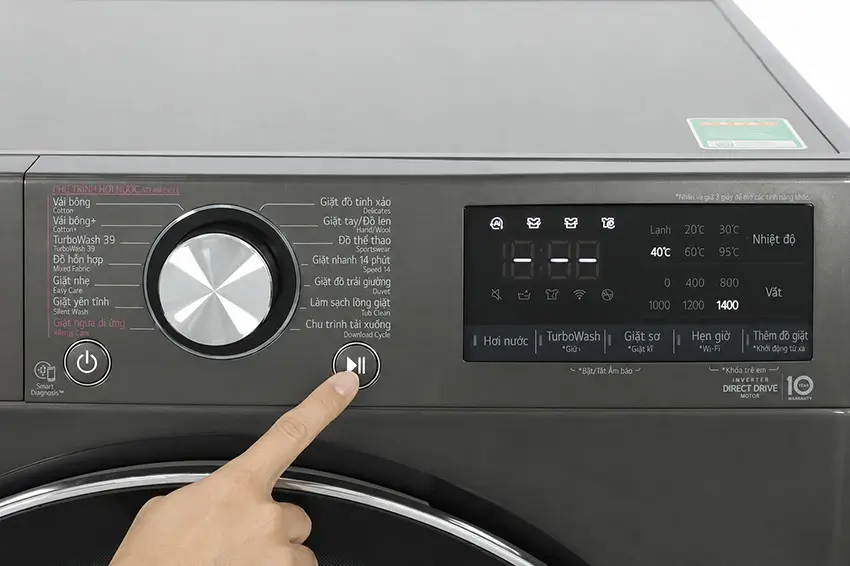 Máy giặt LG không bấm được nút Start do đâu? Cách xử lý đúng