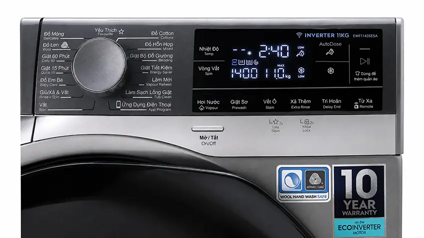 Ý nghĩa các ký hiệu trên máy giặt Electrolux thường gặp