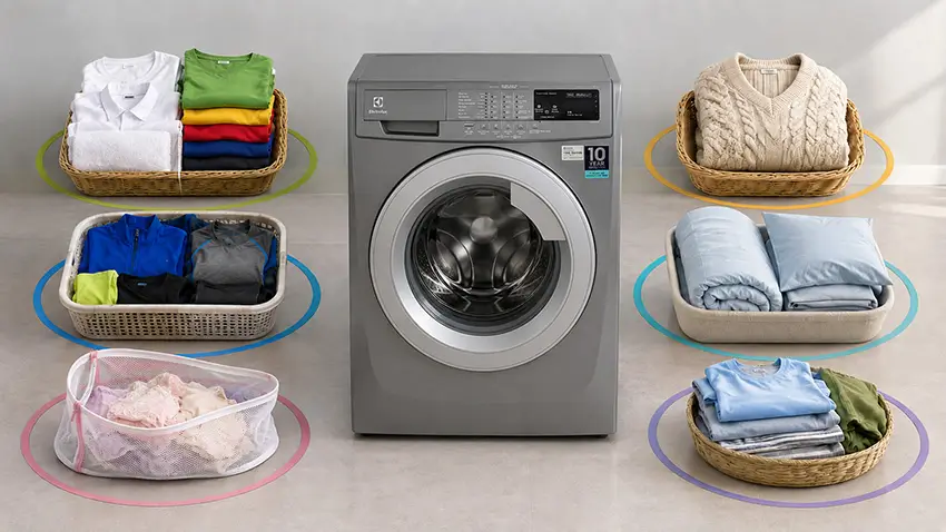Cách chọn chế độ giặt Electrolux theo từng nhóm đồ