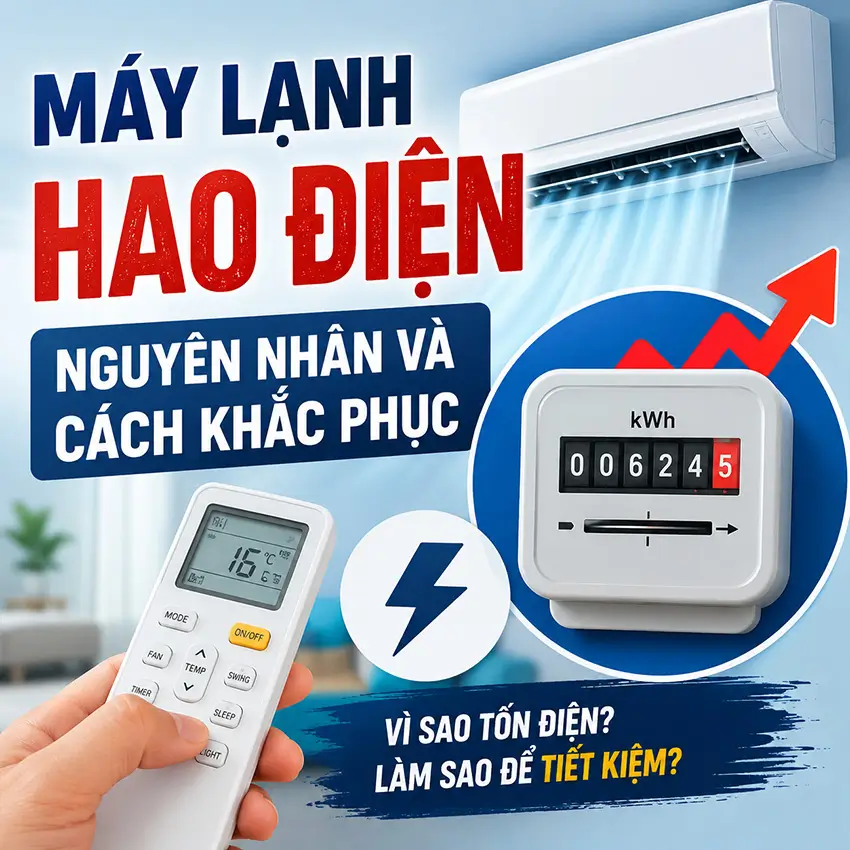 Máy lạnh hao điện do đâu? 10 nguyên nhân và cách khắc phục