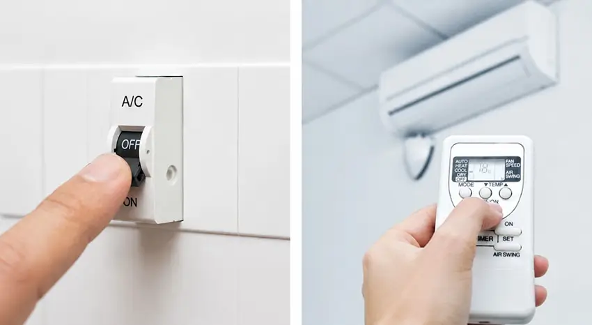 Tắt và ngắt điện điều hòa trước khi vệ sinh