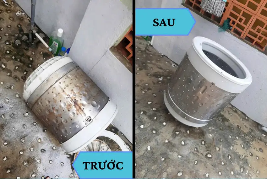 Vệ sinh máy giặt Quận 6 tại nhà có mặt nhanh trong 30 phút Lồng giặt sau khi được vệ sinh