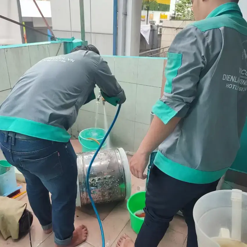 Vệ sinh máy giặt Quận 6 tại nhà có mặt nhanh trong 30 phút Dịch vụ vệ sinh máy giặt quận 6 đến từ Điện lạnh Vincool