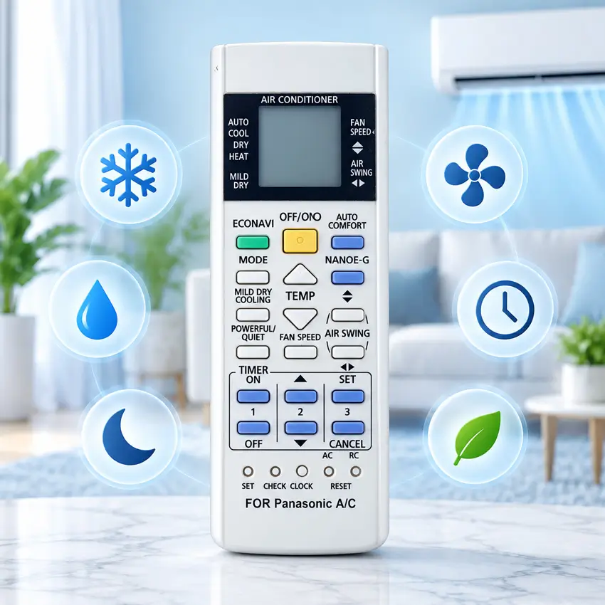 Các chức năng trên điều khiển điều hòa Panasonic chi tiết