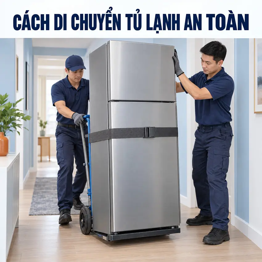 Cách di chuyển tủ lạnh an toàn và đúng kỹ thuật