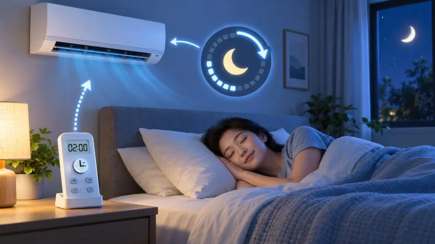 Hẹn giờ máy lạnh khi đi ngủ để tắt máy lạnh không hoạt động qua đêm