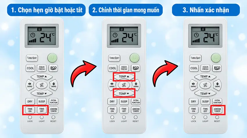 Cách hẹn giờ tắt máy lạnh