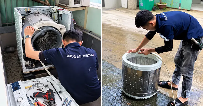 Chi phí vệ sinh máy giặt tại quận 1 của Điện lạnh Vincool dao động từ 450.000đ đến 1.200.000đ/máy